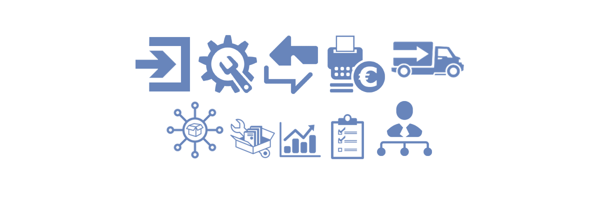 NEXUM Service logistics: Coverage of the entire process chain from goods receipt to goods issue